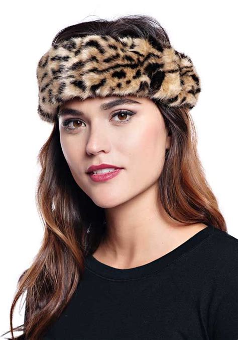 leopard faux fur headband